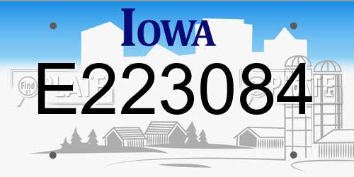E223084 Iowa License Plate