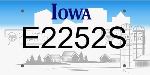 E2252S Iowa License Plate