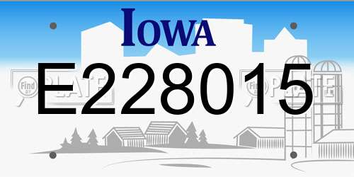 E228015 Iowa License Plate