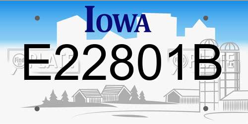 E22801B Iowa License Plate