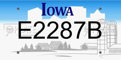 E2287B Iowa License Plate