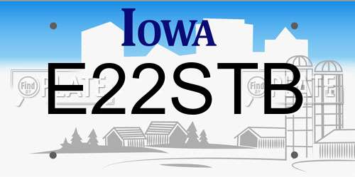 E22STB Iowa License Plate