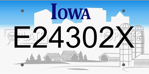 E24302X Iowa License Plate