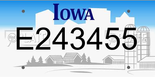 E243455 Iowa License Plate