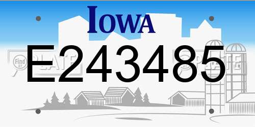 E243485 Iowa License Plate
