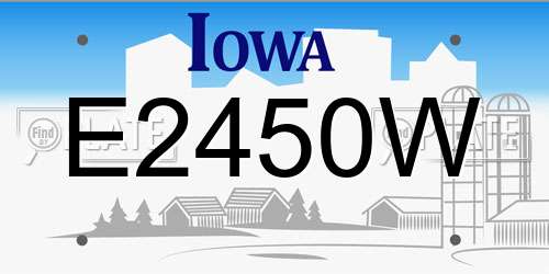 E2450W Iowa License Plate