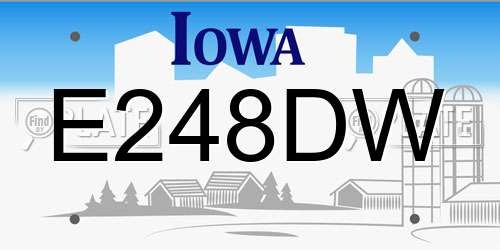 E248DW Iowa License Plate
