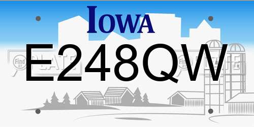 E248QW Iowa License Plate