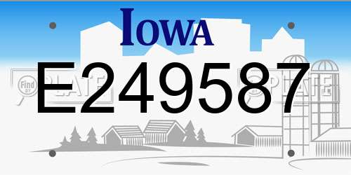 E249587 Iowa License Plate