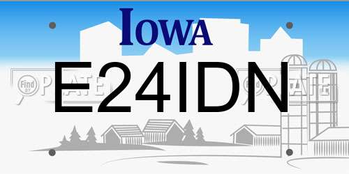 E24IDN Iowa License Plate