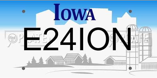 E24ION Iowa License Plate