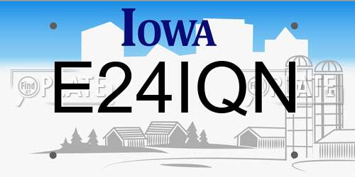 E24IQN Iowa License Plate