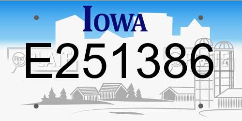 E251386 Iowa License Plate