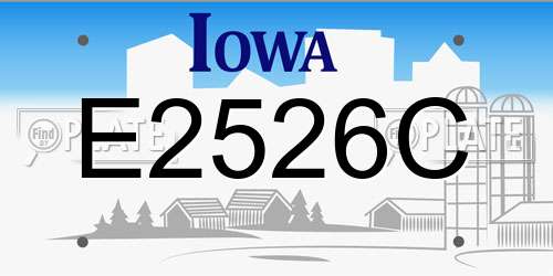 E2526C Iowa License Plate