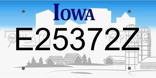 E25372Z Iowa License Plate