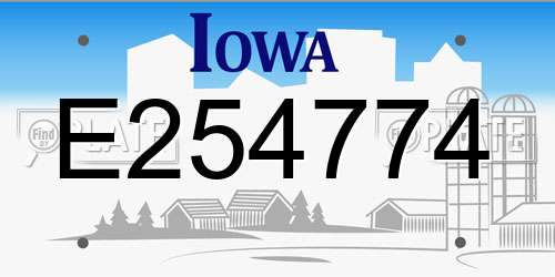 E254774 Iowa License Plate