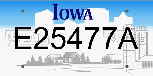 E25477A Iowa License Plate