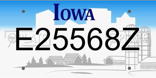 E25568Z Iowa License Plate