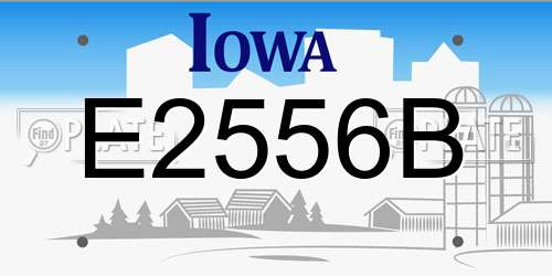 E2556B Iowa License Plate