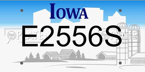 E2556S Iowa License Plate
