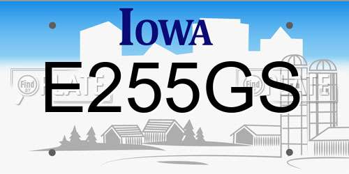E255GS Iowa License Plate