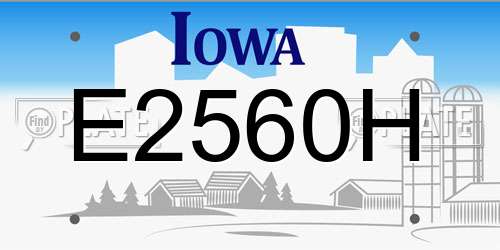 E2560H Iowa License Plate
