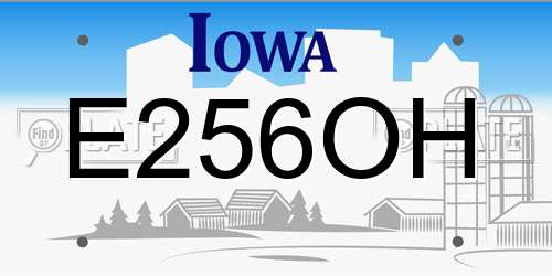 E256OH Iowa License Plate