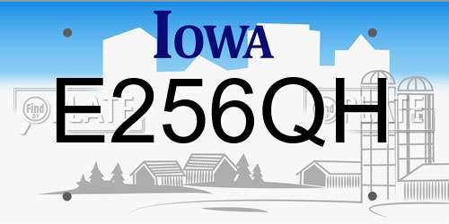 E256QH Iowa License Plate