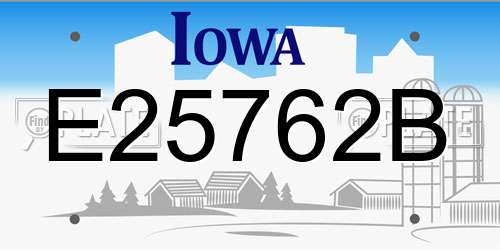 E25762B Iowa License Plate