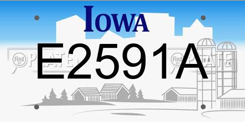 E2591A Iowa License Plate