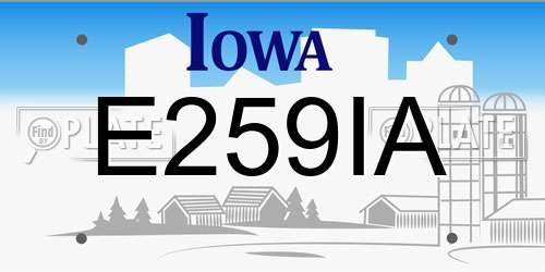 E259IA Iowa License Plate