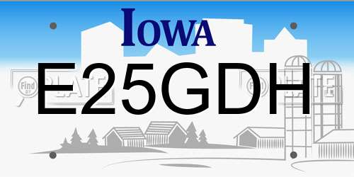 E25GDH Iowa License Plate