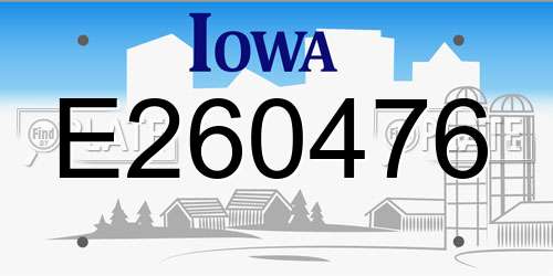E260476 Iowa License Plate