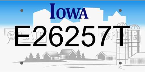 E26257T Iowa License Plate