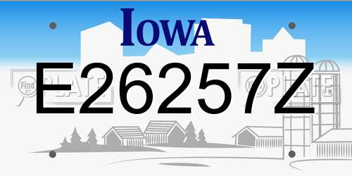 E26257Z Iowa License Plate