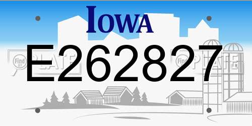 E262827 Iowa License Plate