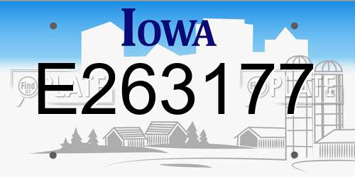 E263177 Iowa License Plate