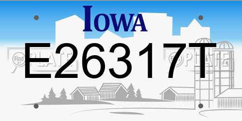 E26317T Iowa License Plate