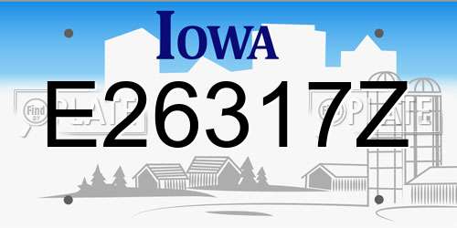 E26317Z Iowa License Plate