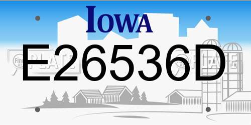 E26536D Iowa License Plate