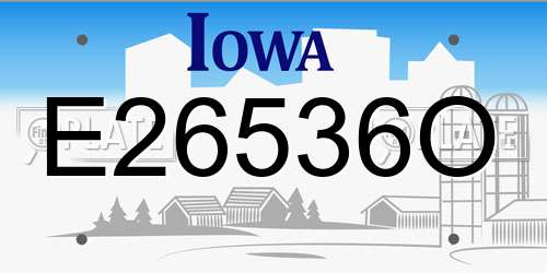 E26536O Iowa License Plate