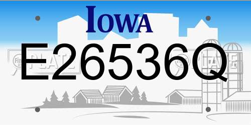 E26536Q Iowa License Plate