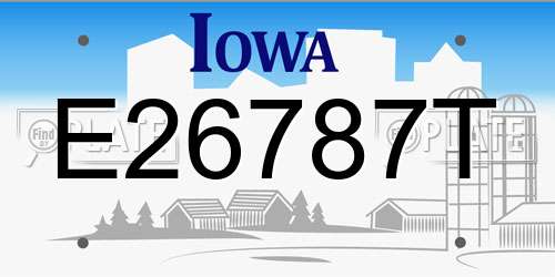 E26787T Iowa License Plate