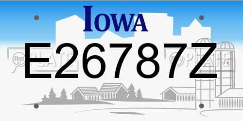 E26787Z Iowa License Plate