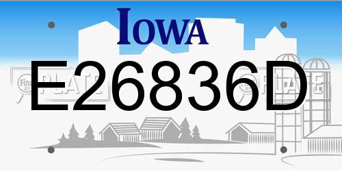 E26836D Iowa License Plate