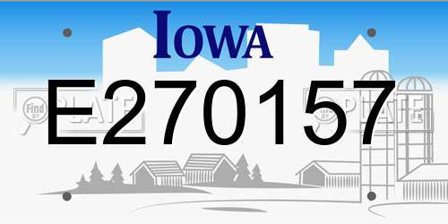 E270157 Iowa License Plate