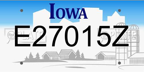E27015Z Iowa License Plate