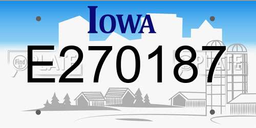 E270187 Iowa License Plate