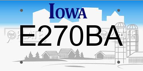 E270BA Iowa License Plate