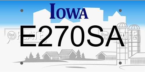 E270SA Iowa License Plate